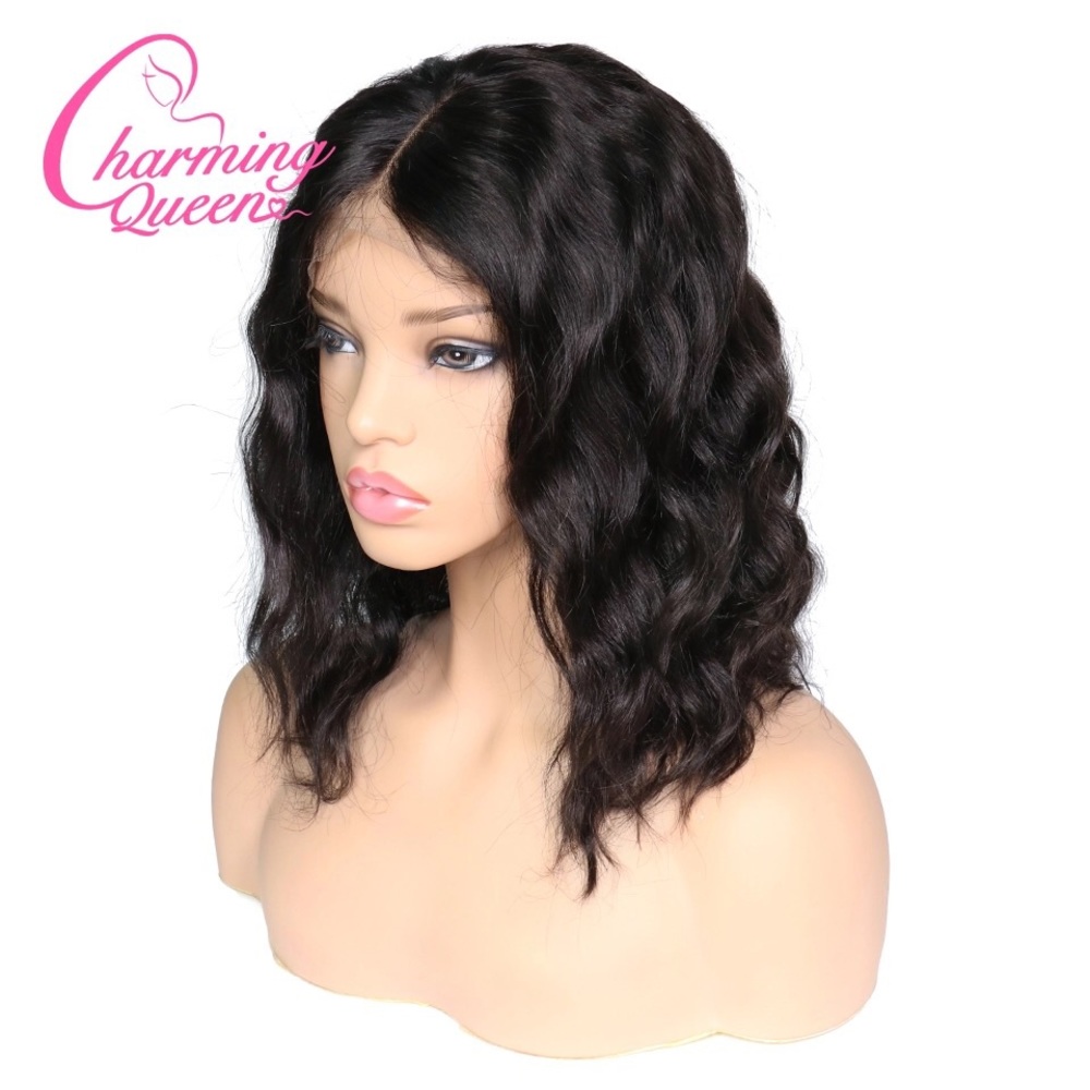 Wavy Short Bob Wigs Lace Front Human Hair